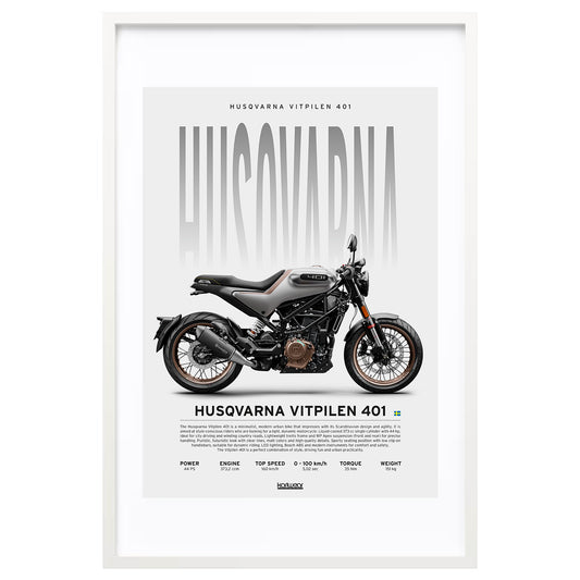 Husqvarna Vitpilen 401 - Artwork Poster Print